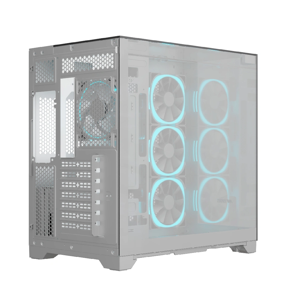 Ant Esports Gaming Cabinet Crystal Mirror White view 2